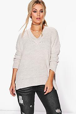 Boohoo Plus Jenny V Neck Oversize Tunic