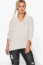 Boohoo Plus Jenny V Neck Oversize Tunic