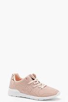 Boohoo Amy Leather Effect Lace Up Sports Trainers