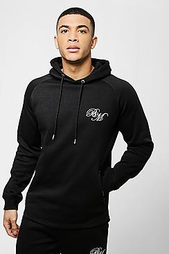 Boohoo Skinny Fit Bm Curved Hem Hoodie