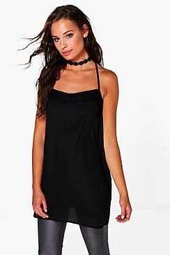 Boohoo Cora Eyelash Lace Back Cami