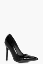 Boohoo Amie Patent Pointed Court Shoes Black