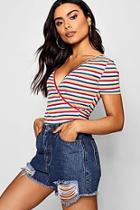 Boohoo Stelia Rainbow Wrap Top