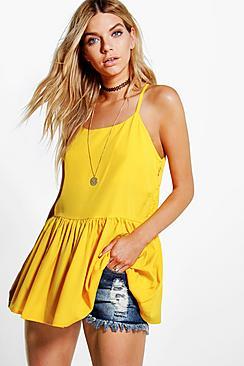 Boohoo Faith Tiered Hem Woven Cami