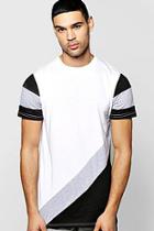 Boohoo Diagonal Pieced T Shirt