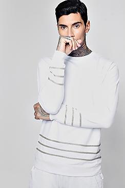 Boohoo Sartorial Sweater With Gold Taping