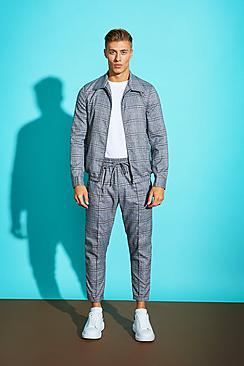 Boohoo Check Harrington Woven Jogger Set