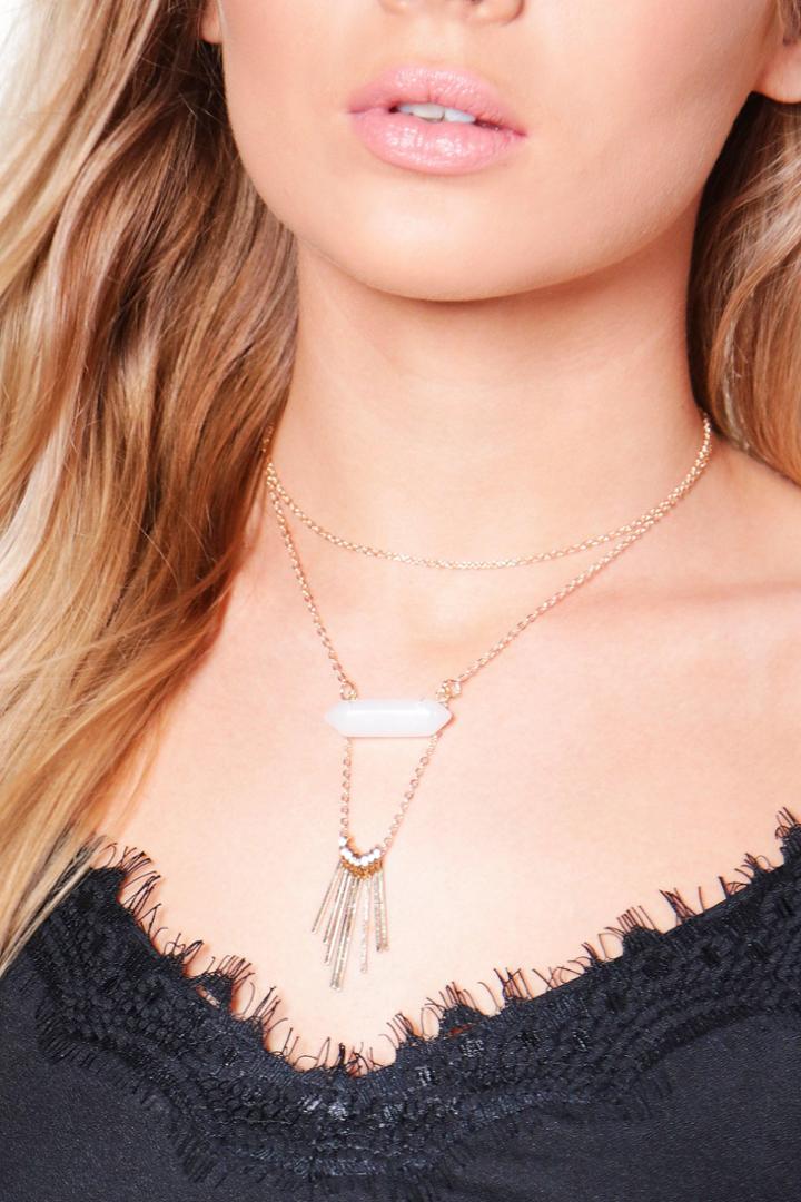 Boohoo Evie Crystal Layered Choker Gold