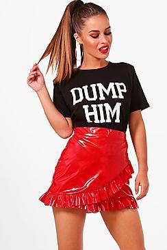 Boohoo Petite Molly Dump Him Slogan Tee