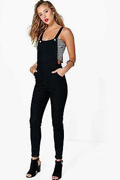 Boohoo Slim Fit Denim Overalls