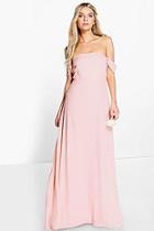 Boohoo Lauren Chiffon Off The Shoulder Maxi Dress