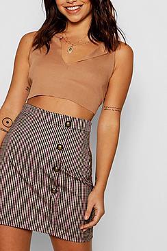 Boohoo Check Button Detail Shirt