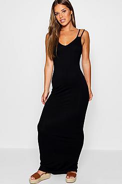Boohoo Petite Roxy Strappy Basic Maxi Dress