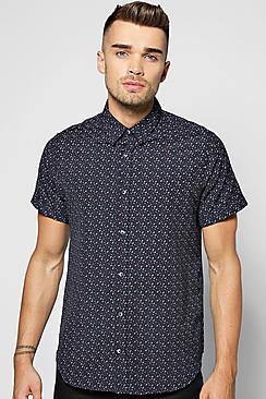 Boohoo Short Sleeve Paisley Shirt