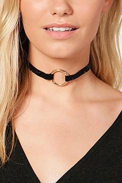 Boohoo Lucy Glitter Hoop Detail Choker