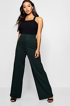 Boohoo Petite Jacquard Wide Leg Trousers