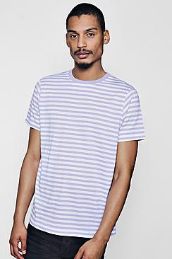 Boohoo Yarn Dye Stripe Crew Neck Tee