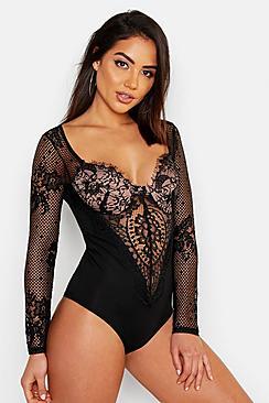 Boohoo Eyelash Lace Trim Contrast Cup Body