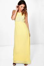 Boohoo Boutique Esther Embellished Maxi Dress Yellow