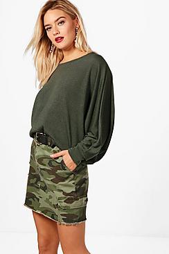Boohoo Emma Batwing Oversized Jumper