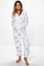 Boohoo Lara Unicorn Hooded Fleece Onesie With Pocket