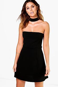 Boohoo Maddison Choker A-line Shift Dress