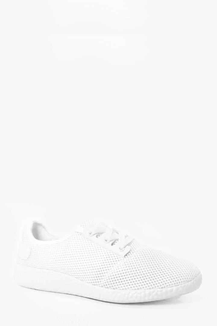 Boohoo Panelled Running Trainers White