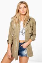 Boohoo Lois Utility Festival Jacket Khaki