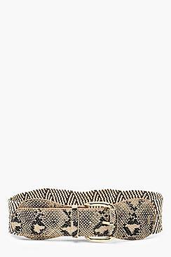 Boohoo Straw + Faux Snake Waist Belt