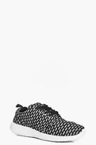 Boohoo Megan Knitted Lace Up Trainer