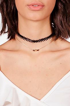 Boohoo Ava Ribbon And Heart Chain Choker Pack