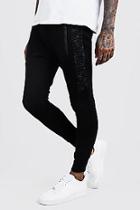 Boohoo Skinny Fit Fleece Joggers With Melange Panels