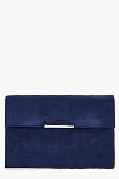 Boohoo Kirsten Suedette Coloured Clutch