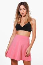Boohoo Petite Nancy Colour Pop Skater Skirt Pink