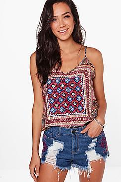 Boohoo Abigail Paisley Print Woven Cami