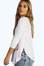 Boohoo Plus Hope 3/4 Sleeve Side Detail Top