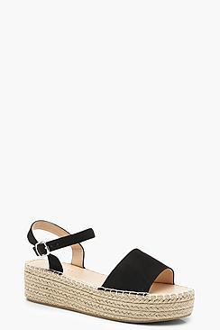 Boohoo Faith Flatform Espadrille 2 Part Sandals
