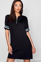 Boohoo Tall Polo Zip Through Dress
