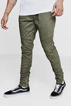 Boohoo Ruched Side Biker Panel Trousers With Zips