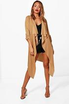 Boohoo Karlie Turn Up Cuff Belted Duster
