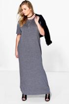 Boohoo Plus Elisa T-shirt Maxi Dress Charcoal
