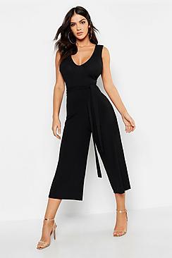 Boohoo Jumbo Rib Culotte Jumpsuit