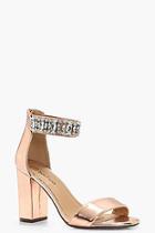 Boohoo Macy Wide Fit Embellished Ankle Band Heels