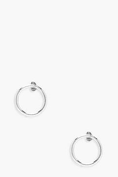 Boohoo Sterling Silver Simple Circle Studs