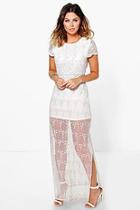 Boohoo Boutique Liling All Over Embroidered Maxi Dress