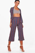 Boohoo Petite Lucy Stripe Co-ord Culotte Trouser