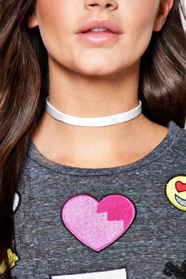 Boohoo Sofia Skinny Elastic Choker White