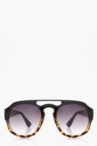 Boohoo Amber Ombre Bridge Sunglasses Black