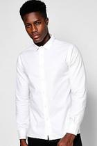 Boohoo White Long Sleeve Oxford Shirt