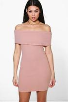 Boohoo Brigitte Oversized Bardot Bodycon Dress